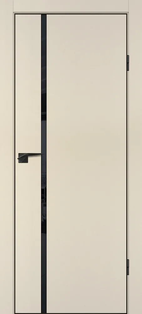 Фото Межкомнатная дверь P-22  кромка ABS черная c 4-х ст. Бежевый матовый